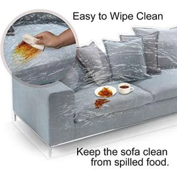 KEBE Clear Thicker Couch Cover for Pets, Heavy Duty Waterproof Plastic Shield Cat Scratch Sofa Cover for Protection Against Cat Dog Clawing, Sofa Slipover for Storage and Moving