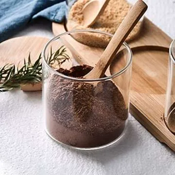 Stylish 10oz Glass Jar with Bamboo Lid and Spoon