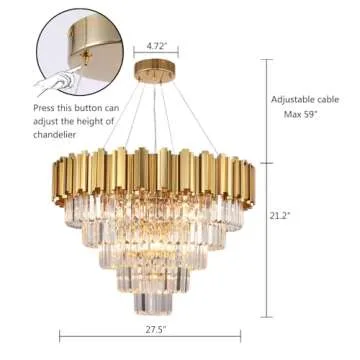 Stunning Akeelighting Gold Modern Chandelier for Home