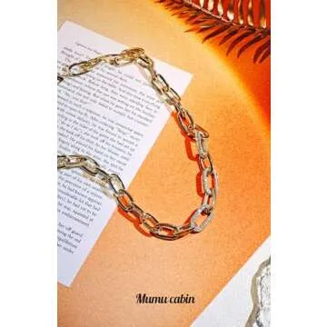 MUMU CABIN Chunky Gold Paperclip Necklace for Women