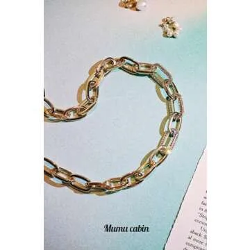 MUMU CABIN Chunky Gold Paperclip Necklace for Women