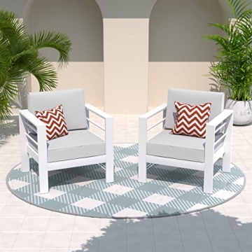 Amopatio Oversized Aluminum Patio Chairs with Cushions