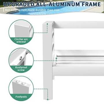 Amopatio Oversized Aluminum Patio Chairs with Cushions