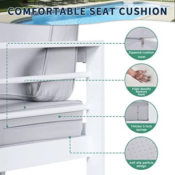 Amopatio Oversized Aluminum Patio Chairs with Cushions