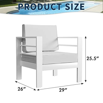 Amopatio Oversized Aluminum Patio Chairs with Cushions