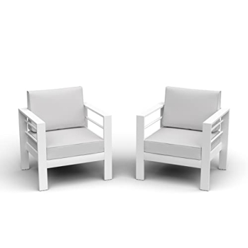 Amopatio Oversized Aluminum Patio Chairs with Cushions