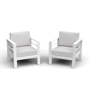 Amopatio Oversized Aluminum Patio Chairs with Cushions