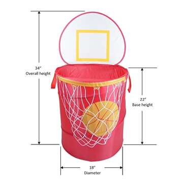 RedmonUSA Bongo Buddy-Basketball pop up hampers, Red, 6085RD