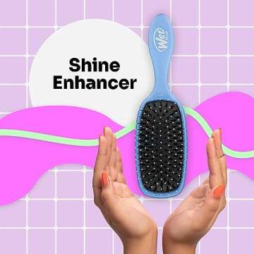Wet Brush Shine Enhancer Hair Brush, Sky - Exclusive Ultra-soft IntelliFlex Bristles - Natural Boar Bristles for All Hair Types - For Women and Men, Wet and Dry Hair
