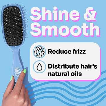 Wet Brush Shine Enhancer Hair Brush, Sky - Exclusive Ultra-soft IntelliFlex Bristles - Natural Boar Bristles for All Hair Types - For Women and Men, Wet and Dry Hair