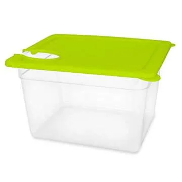 EVERIE Sous Vide Container with Universal Silicone Lid and Sous Vide Rack and Container Sleeve Compatible with Anova All Models,Breville Joule, Instant Pot Sous Vide Cooker (KIT-TY-GJ)