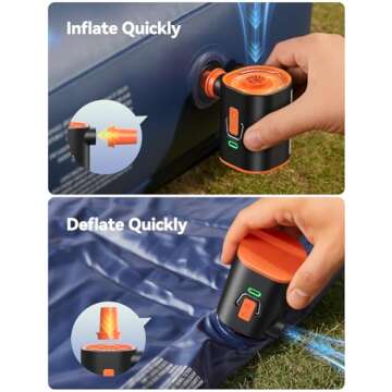 JOYROOM Portable Air Pump with Light for Camping and Inflatables