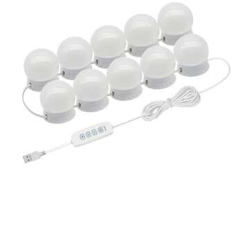 Pretmess Vanity Lights for Mirror, Hollywood Style Vanity Lights with 10 dimmable Bulbs,Adjustable C...