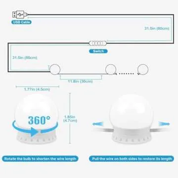 Pretmess Vanity Lights for Mirrors - Adjustable Brightness & Color