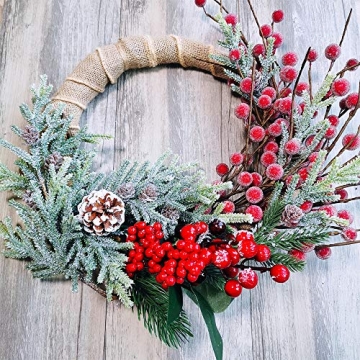 Frosted Cypress Pine Stems for Christmas Decor