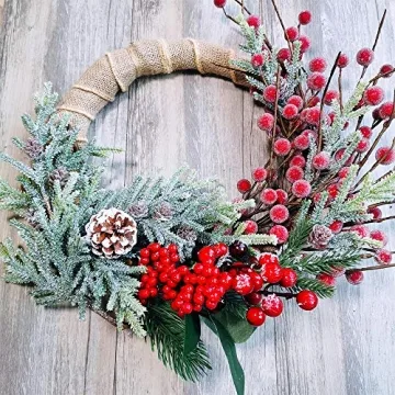 Frosted Cypress Pine Stems for Christmas Decor