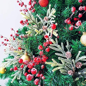 Frosted Cypress Pine Stems for Christmas Decor