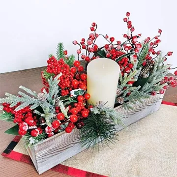 Frosted Cypress Pine Stems for Christmas Decor