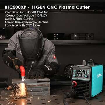 Bestarc 50Amp Blow Back Pilot Arc Plasma Cutter with Digital Display