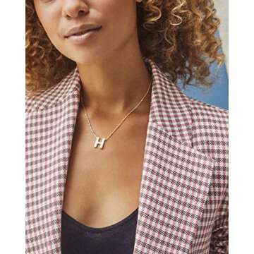 Kendra Scott Letter H Pendant Necklace for Women, Fashion Jewelry, 14k Gold-Plated Brass, Gold Metal, Letter H