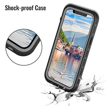 Transy Waterproof iPhone 13 Pro Max Case - Full Body Protection Case for iPhone 13 Pro Max 6.7 inch Waterproof Shockproof Dustproof Phone Case with Built in Screen Protector (Black)