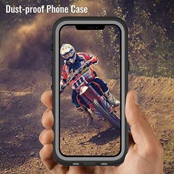 Transy Waterproof iPhone 13 Pro Max Case - Full Body Protection Case for iPhone 13 Pro Max 6.7 inch Waterproof Shockproof Dustproof Phone Case with Built in Screen Protector (Black)