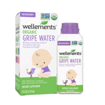 Wellements Organic Gripe Water | Relieves Occasional Stomach Discomfort from Baby Gas, Colic, Hiccup...