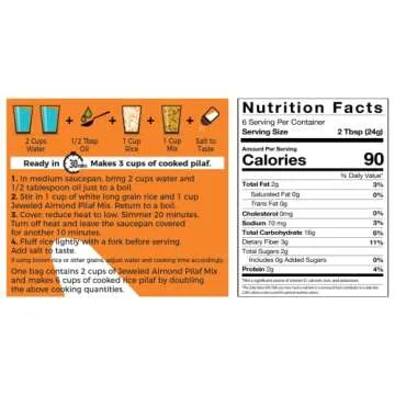 Jamie Geller Jeweled Almond Pilaf Mix | 2 Pack, 5 oz bag (142g) | OU KOSHER PAREVE | Seasonings for Rice and other Grains