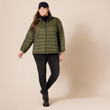 Packable Lightweight Women’s Olive Puffer Jacket