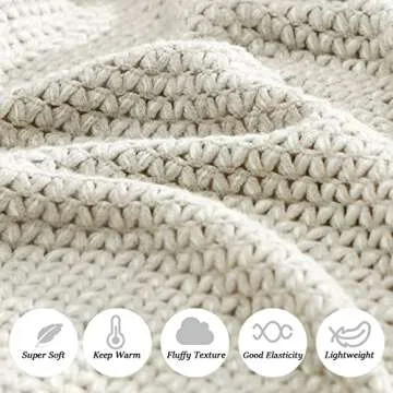 Blagic Grey and White Knit Throw Blanket with Tassel| Home Decor Blanket| Holiday Throw| Wrap Shawl ...