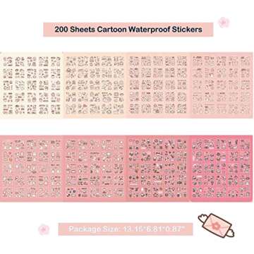 Doraking Waterproof Vinyl Transparent Flower Stickers, Kawaii Stickers for Notebook Laptop Scrapbook...