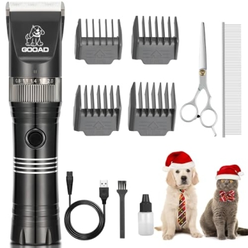 GOOAD Cordless Quiet Dog Clippers for Thick Coats Grooming Kit