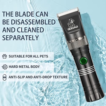 GOOAD Cordless Quiet Dog Clippers Thick Coats Grooming