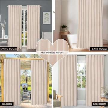 HOMIDATE Linen Curtains,Linen Curtain Panels,Linen Drapes, Chritsmas,108" Living Room Flax Linen Curtains,Curtains 50x108 inch Natural Set of 2,Curtains for Bedroom, Cotton Linen Flax Curtains