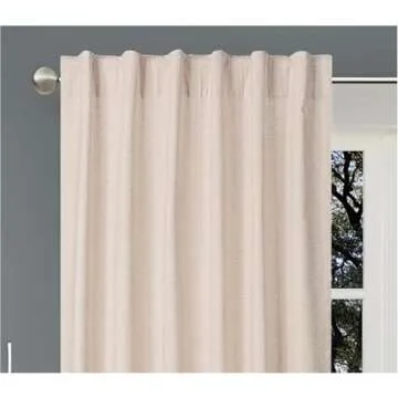 HOMIDATE Linen Curtains,Linen Curtain Panels,Linen Drapes, Chritsmas,108" Living Room Flax Linen Curtains,Curtains 50x108 inch Natural Set of 2,Curtains for Bedroom, Cotton Linen Flax Curtains