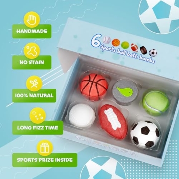 Bathletes Sporty Kids Bath Bombs - Fun & Relaxing Bath Toys