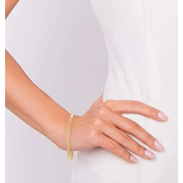 Miabella 18K Gold Over Sterling Silver Mesh Bracelet