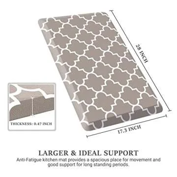 WISELIFE Kitchen Runner Rugs Anti-Fatigue mats,17.3"x 28",Non Slip Waterproof Ergonomic Comfort Mat ...