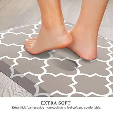 WISELIFE Kitchen Runner Rugs Anti-Fatigue mats,17.3"x 28",Non Slip Waterproof Ergonomic Comfort Mat for Kitchen, Floor Home, Office, Sink, Laundry,Khaki