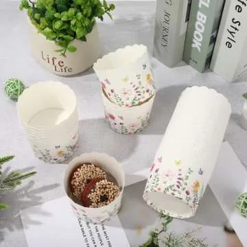 Colorful Spring Wildflower Baking Cups for Cupcakes