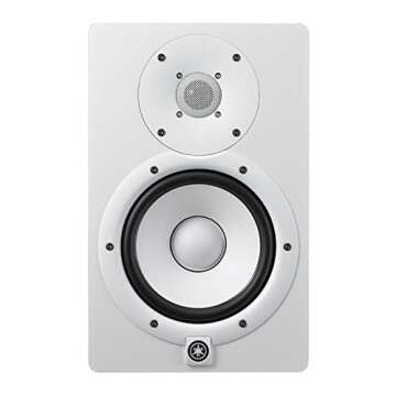 YAMAHA HS7W 6.5-Inch Powered Studio Monitor (White, 2-Pack) Bundle (2 Items)