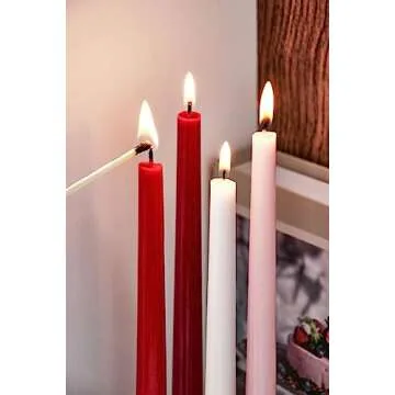 Viyffo 12 Inch Red Taper Candles Set of 4 Unscented Smokeless Long Tall Tapered Candles for Candlesticks Sticks Wedding Home Decor Dinner