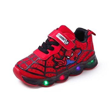 RAYCHY LED Light Up Sneakers for Toddlers & Kids - Breathable Red Walking Shoes