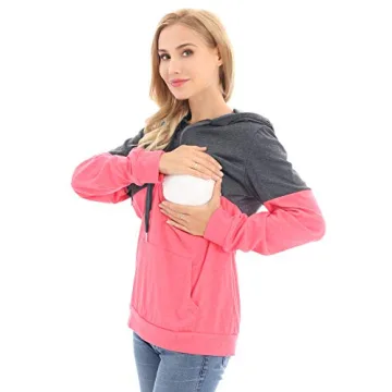 Bearsland Maternity Nursing Hoodie Soft Stylish Breastfeeding