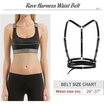 Widyany Punk Belt Gothic Body Adjustable Waists Belts