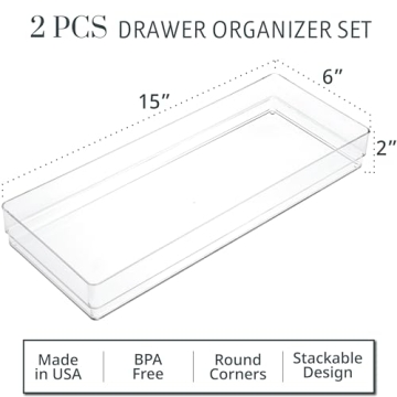 STORi Stackable Clear Drawer Organizer Set for All Rooms