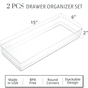 STORi Stackable Clear Drawer Organizer Set for All Rooms