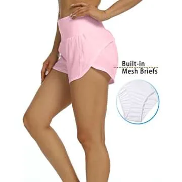 Kcutteyg High Waisted Running Shorts with Liner