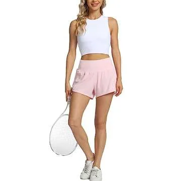 Kcutteyg High Waisted Running Shorts with Liner