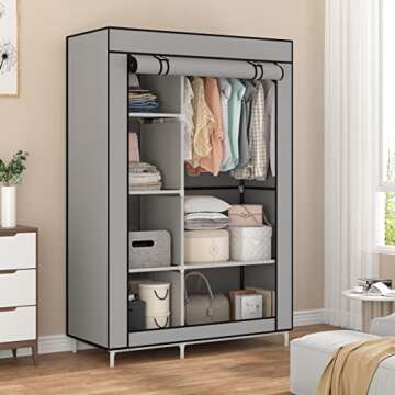 Calmootey Closet Organizer: 6 Shelves & Clothes Rod